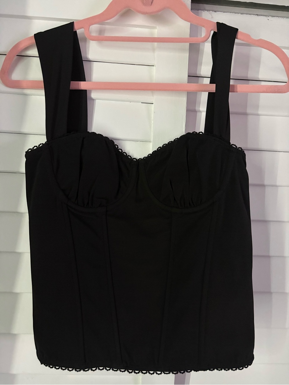 Edikted Black Structured Bustier Tank